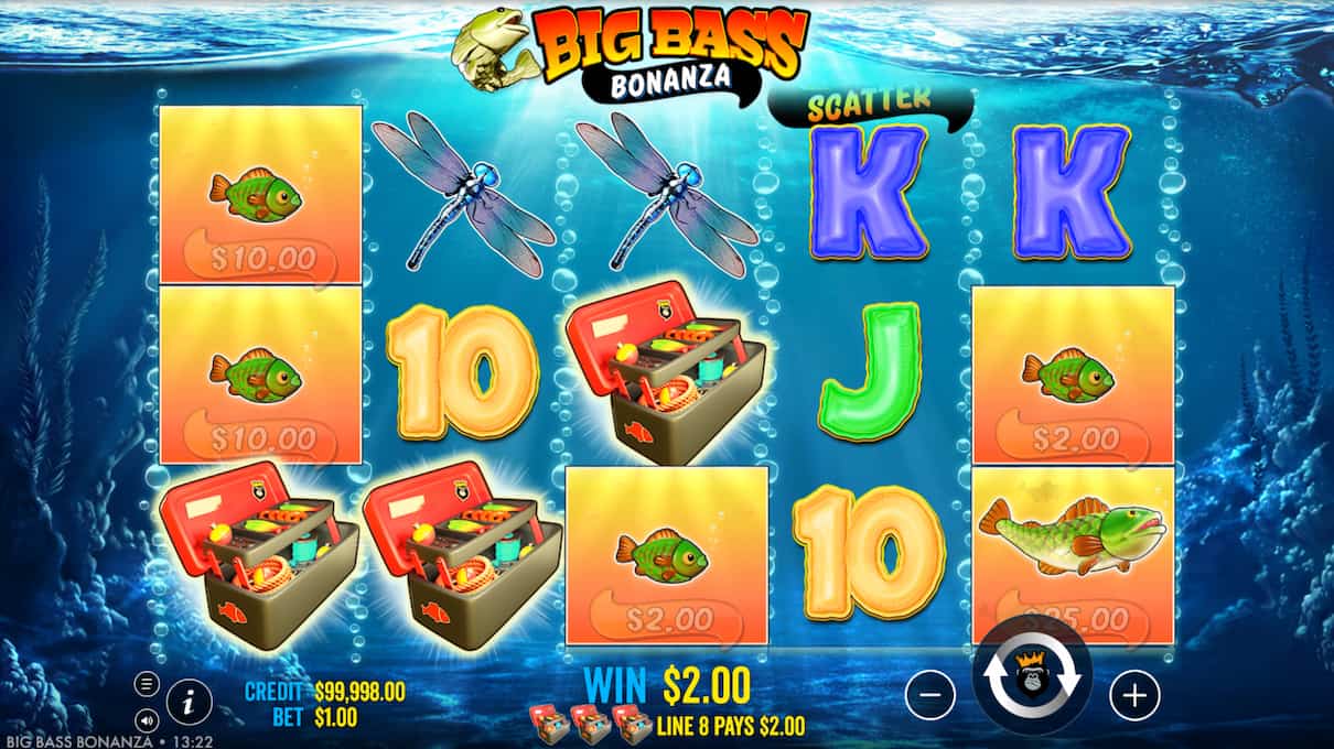 Big Bass Bonanza paytable showing all symbol payouts
